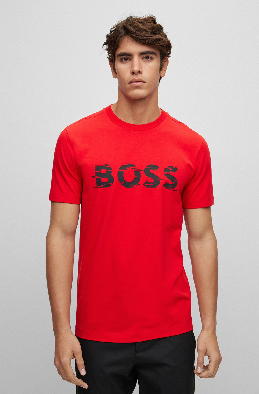 Hugo Boss Tee 3 Logo T-Shirt Red - Urban Menswear