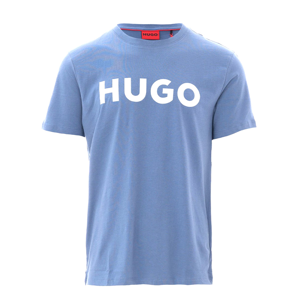 Hugo Logo Print T-Shirt Light Blue - Urban Menswear