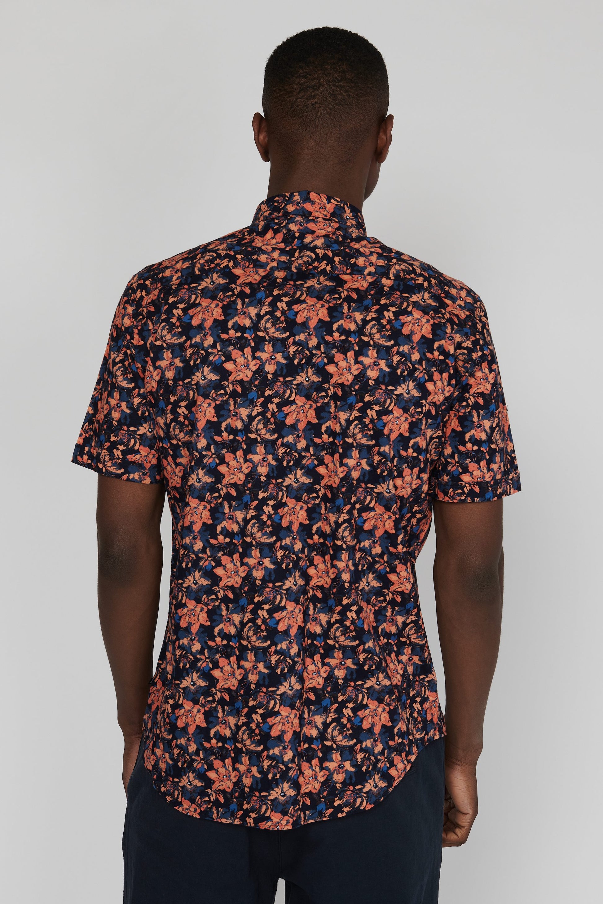 Matinique Floral Print Shirt Navy - Urban Menswear