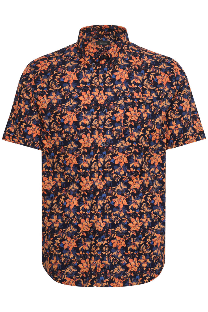 Matinique Floral Print Shirt Navy - Urban Menswear