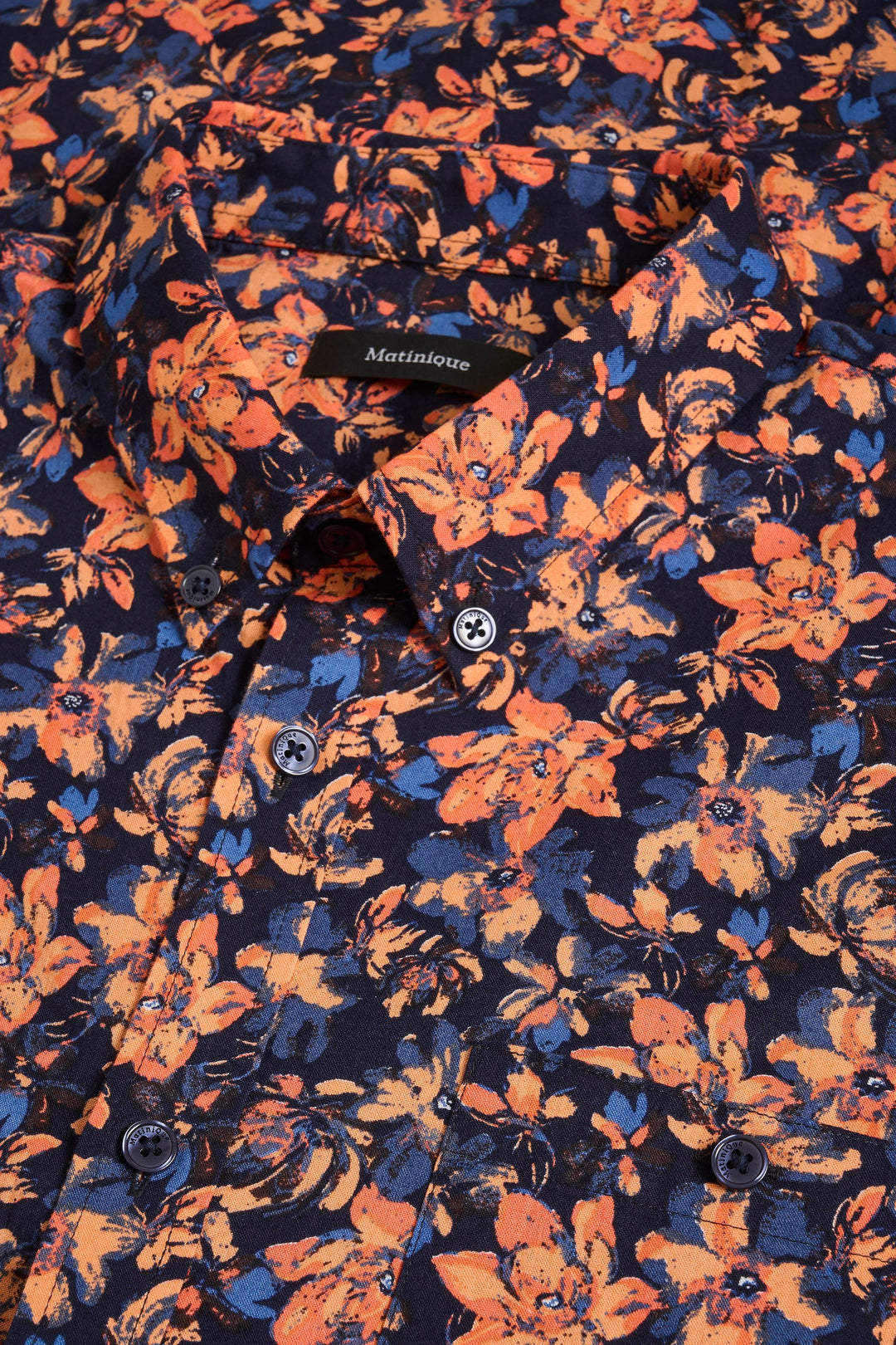 Matinique Floral Print Shirt Navy - Urban Menswear