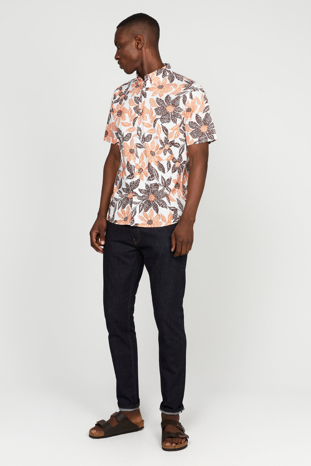 Matinique Floral Print Shirt Orange - Urban Menswear