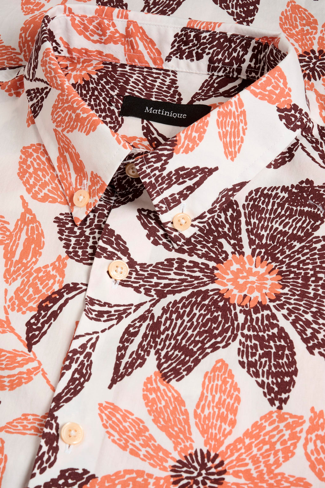 Matinique Floral Print Shirt Orange - Urban Menswear