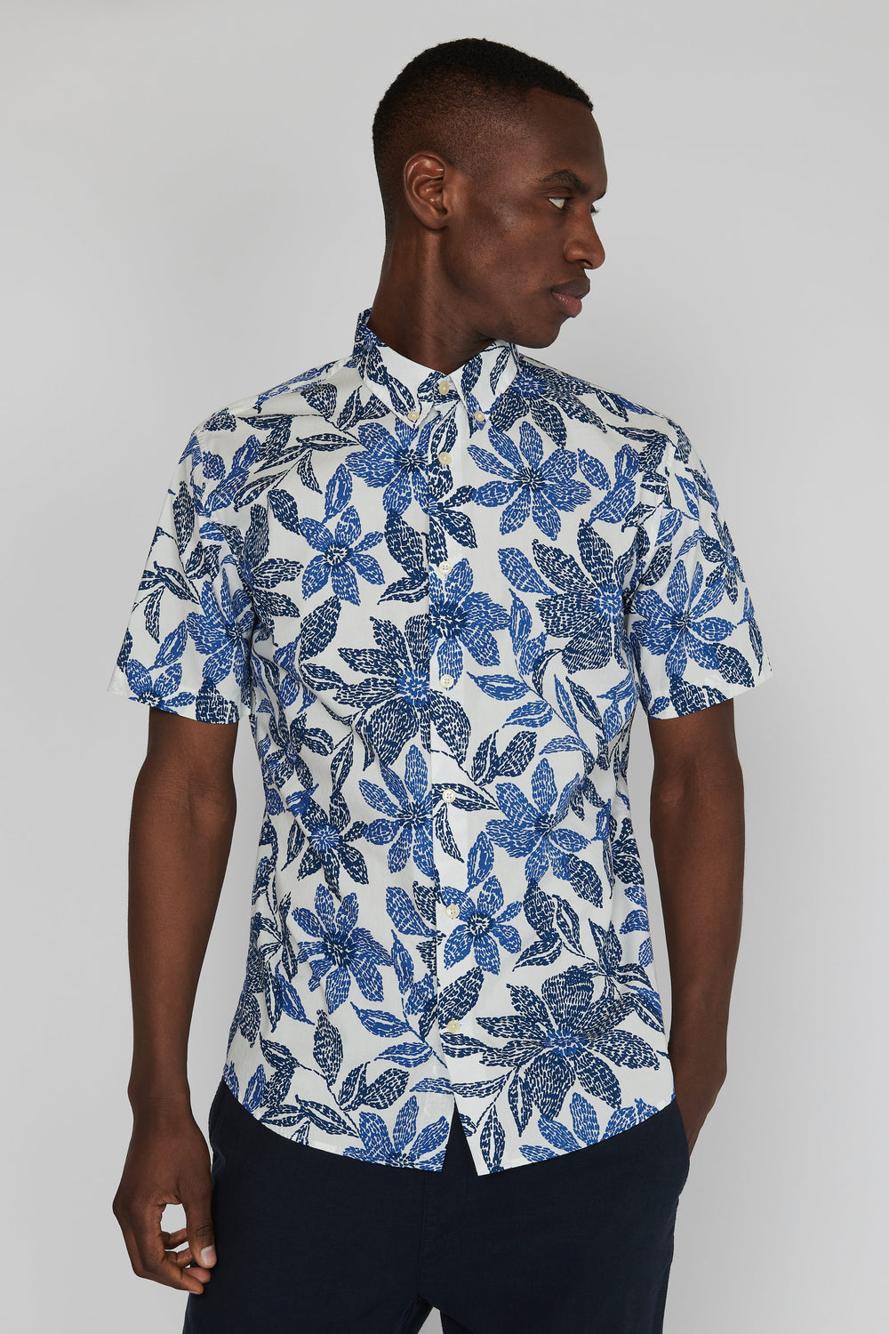 Matinique Floral Print Shirt White - Urban Menswear