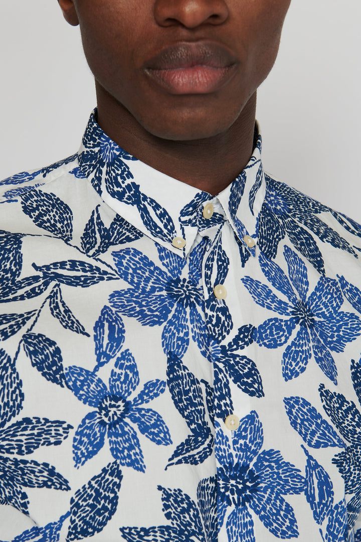 Matinique Floral Print Shirt White - Urban Menswear