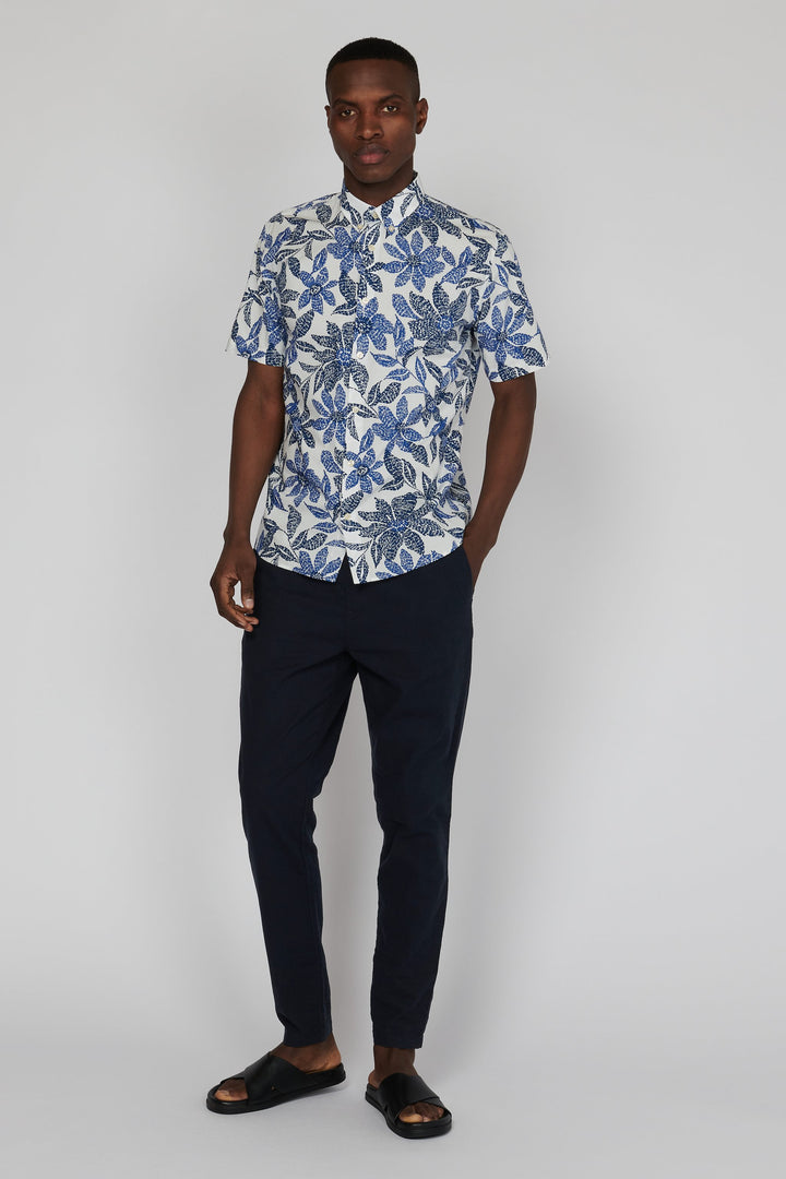 Matinique Floral Print Shirt White - Urban Menswear