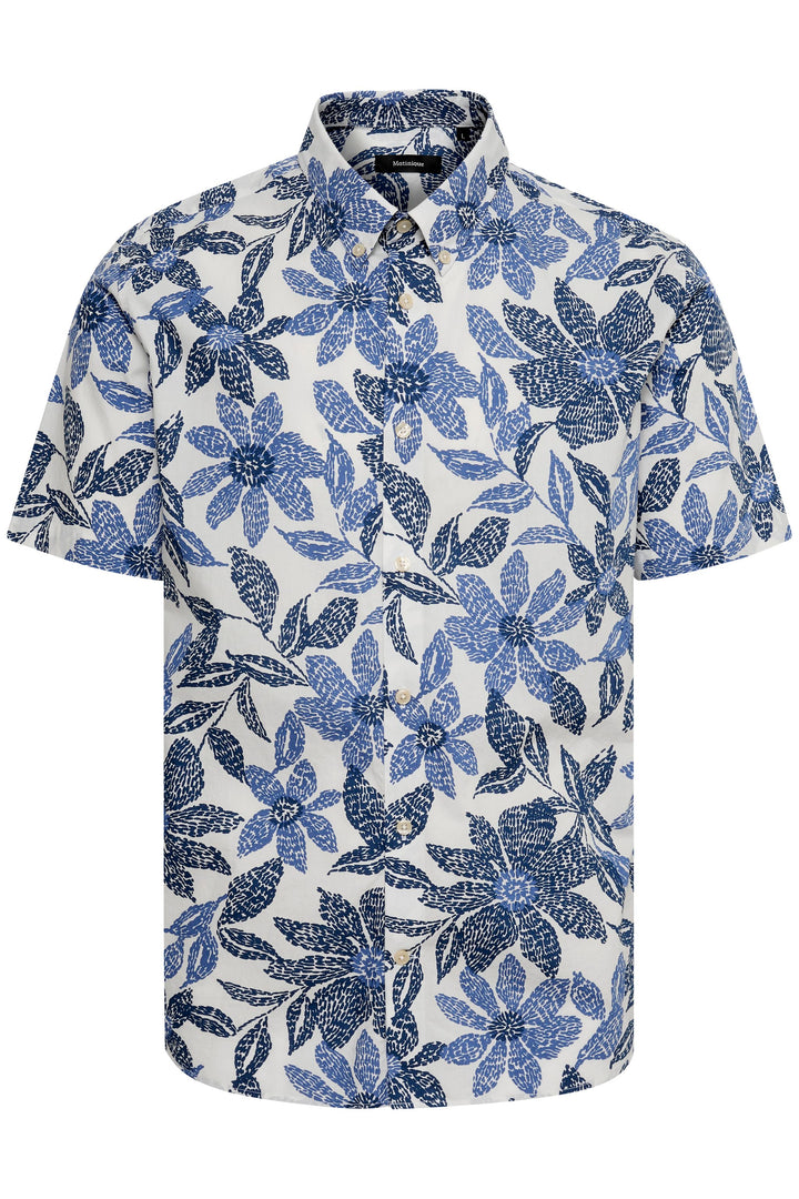 Matinique Floral Print Shirt White - Urban Menswear