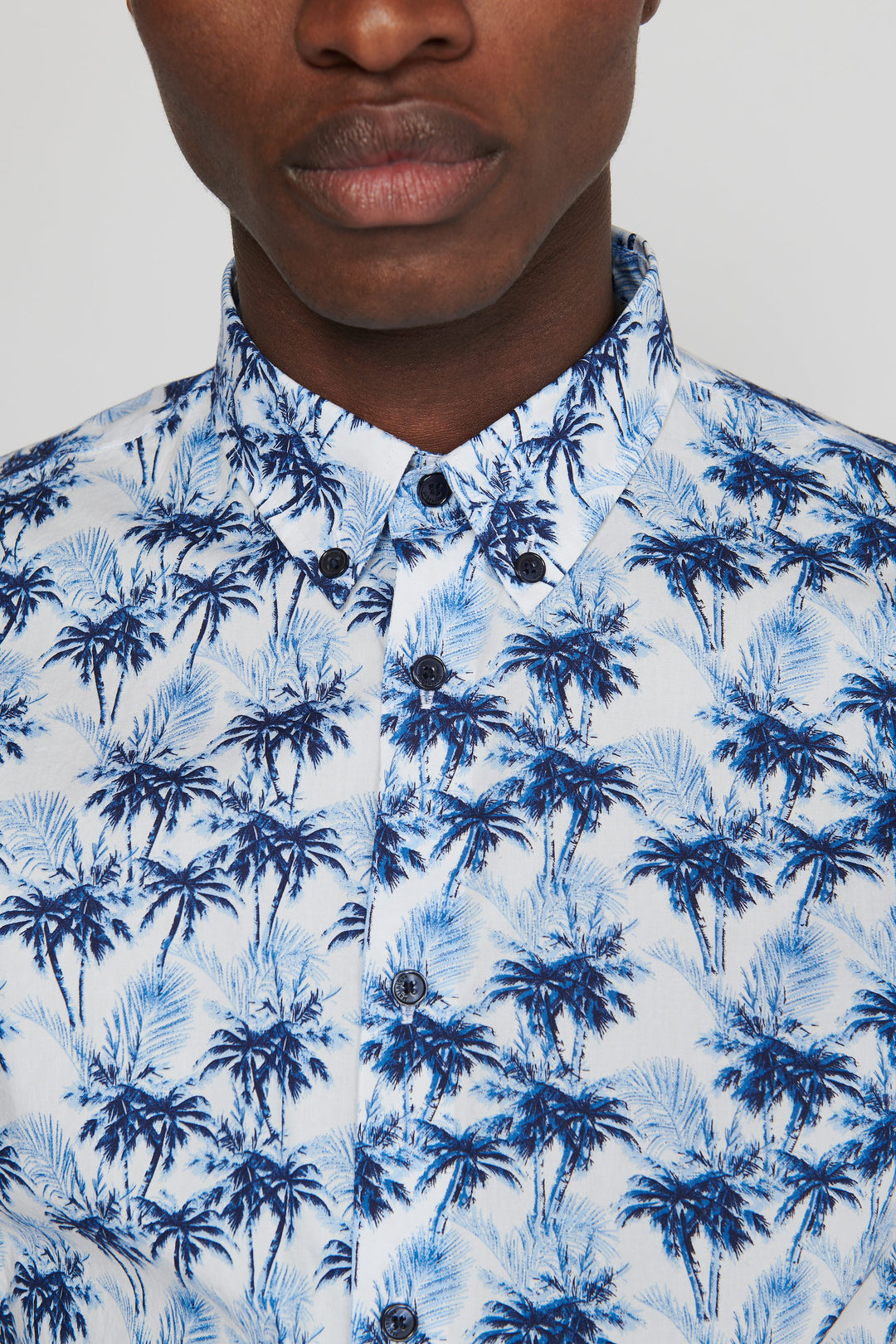 Matinique Palm Print Shirt White - Urban Menswear