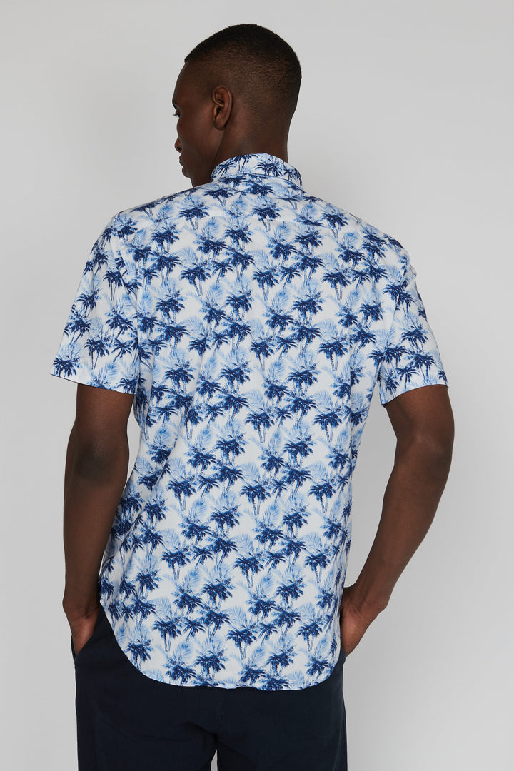 Matinique Palm Print Shirt White - Urban Menswear