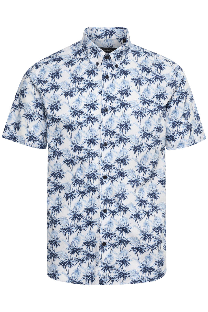 Matinique Palm Print Shirt White - Urban Menswear