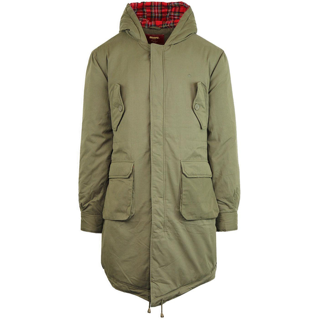 Merc London Tobias Fishtail Parka Army Green - Urban Menswear