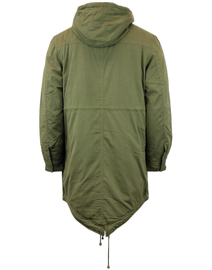 Merc London Tobias Fishtail Parka Army Green - Urban Menswear