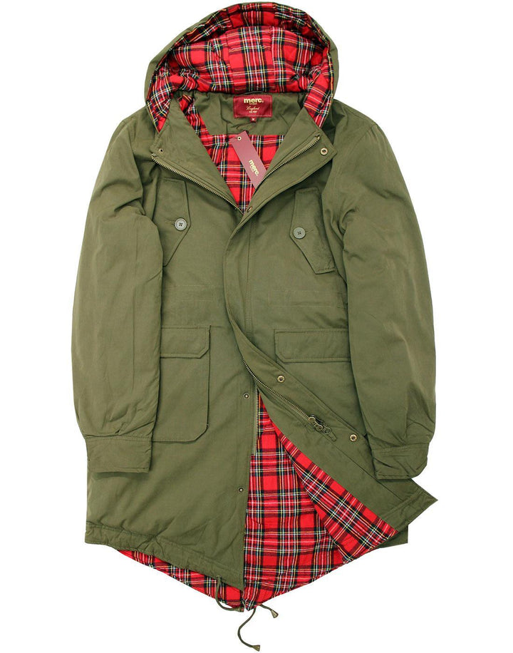 Merc London Tobias Fishtail Parka Army Green - Urban Menswear