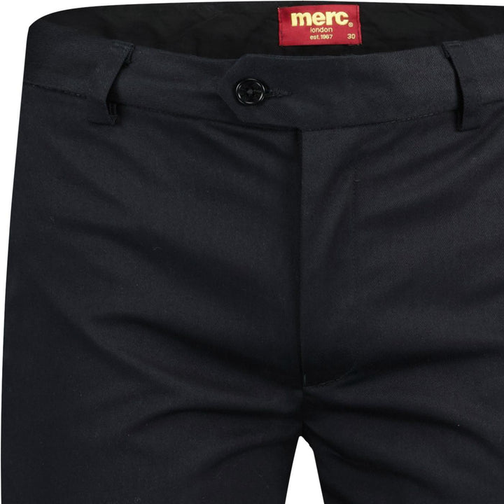 Merc London Winston Sta Prest Trousers Black - Urban Menswear