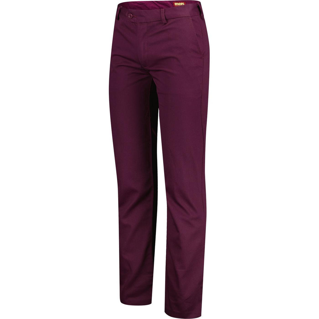 Merc London Winston Sta Prest Trousers Wine - Urban Menswear