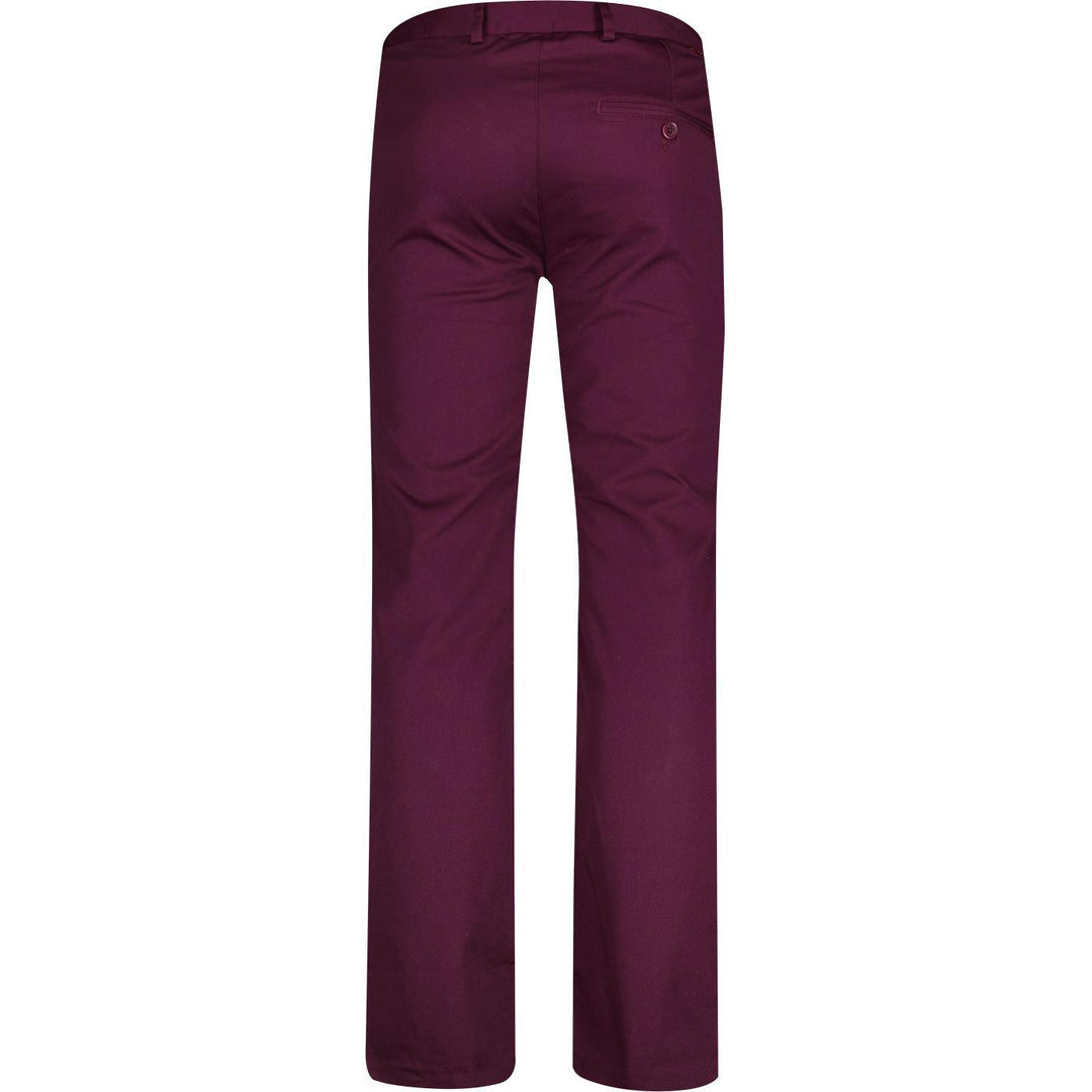 Merc London Winston Sta Prest Trousers Wine - Urban Menswear