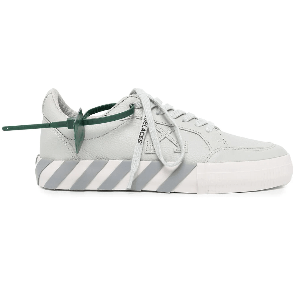 Off White Vulcanized Leather Low Top Sneakers Grey - Urban Menswear