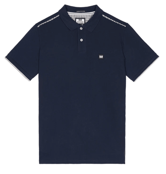 Weekend Offender Sakai Check Polo Shirt Navy - Urban Menswear