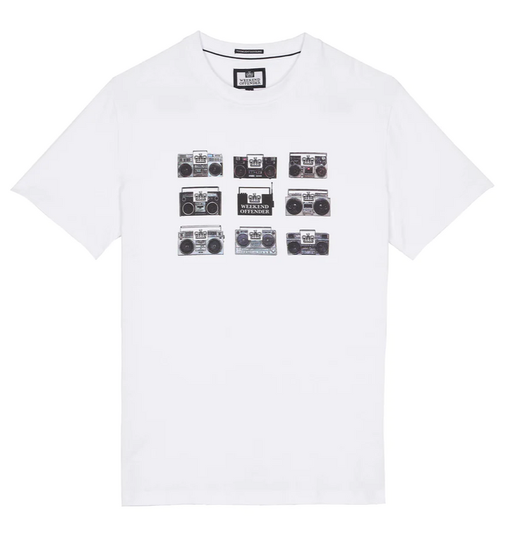 Weekend Offender Boombox T-Shirt White - Urban Menswear