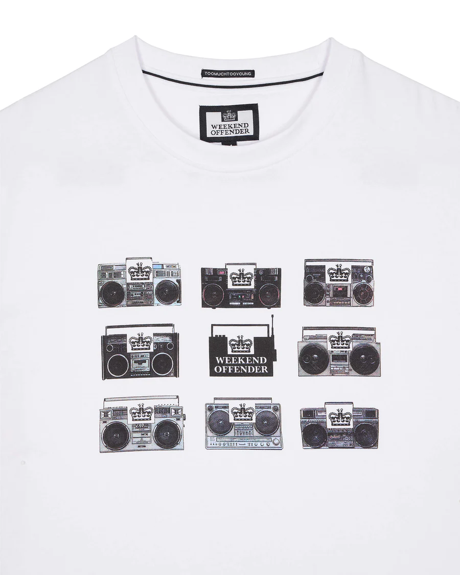 Weekend Offender Boombox T-Shirt White - Urban Menswear