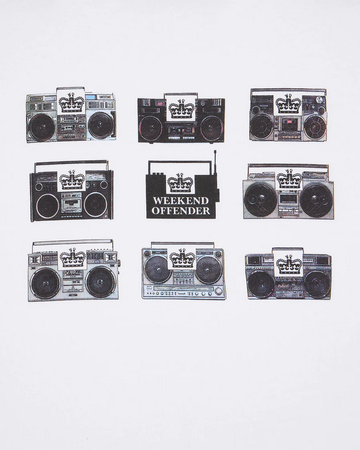 Weekend Offender Boombox T-Shirt White - Urban Menswear