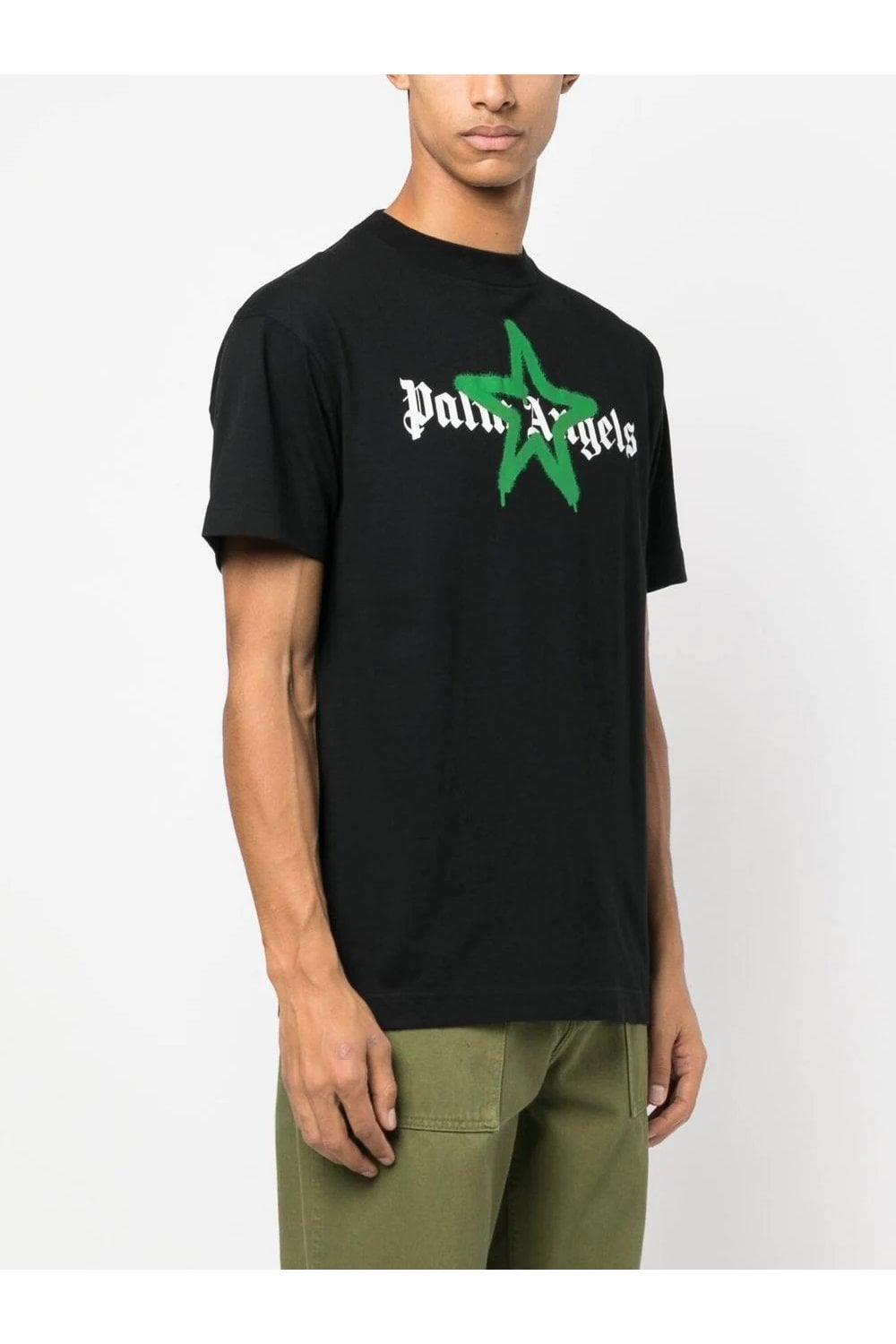 Palm Angels Star Sprayed T-Shirt Black - Urban Menswear