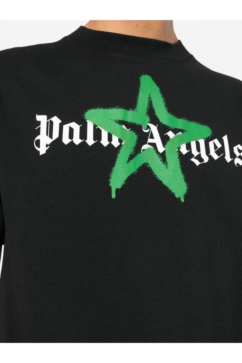 Palm Angels Star Sprayed T-Shirt Black - Urban Menswear
