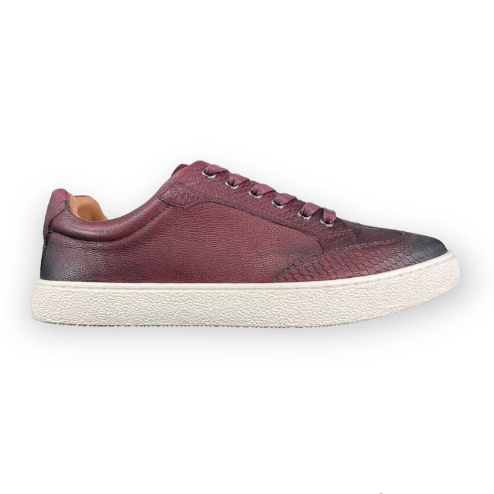 Sergio Duletti Clinton Smart Leather Trainers Wine - Urban Menswear