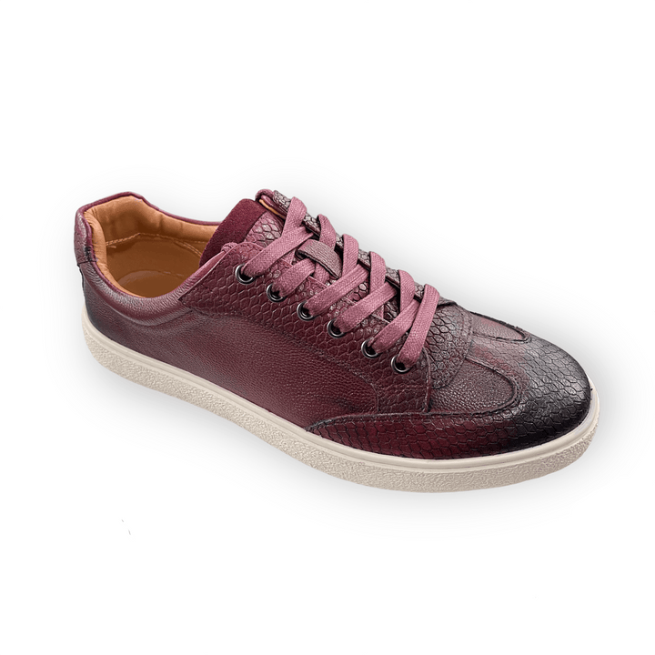 Sergio Duletti Clinton Smart Leather Trainers Wine - Urban Menswear