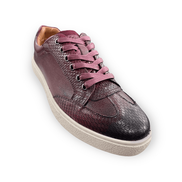 Sergio Duletti Clinton Smart Leather Trainers Wine - Urban Menswear