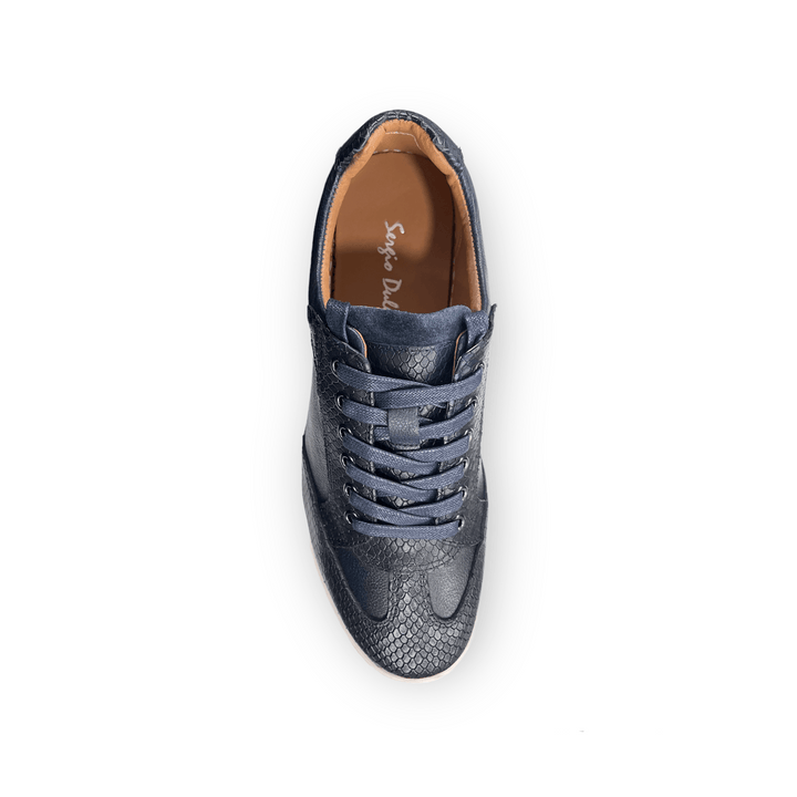 Sergio Duletti Clinton Smart Leather Trainers Navy - Urban Menswear