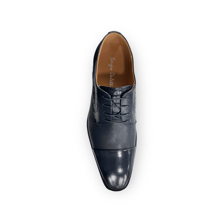 Sergio Duletti Erling Smart Leather Shoes Navy - Urban Menswear