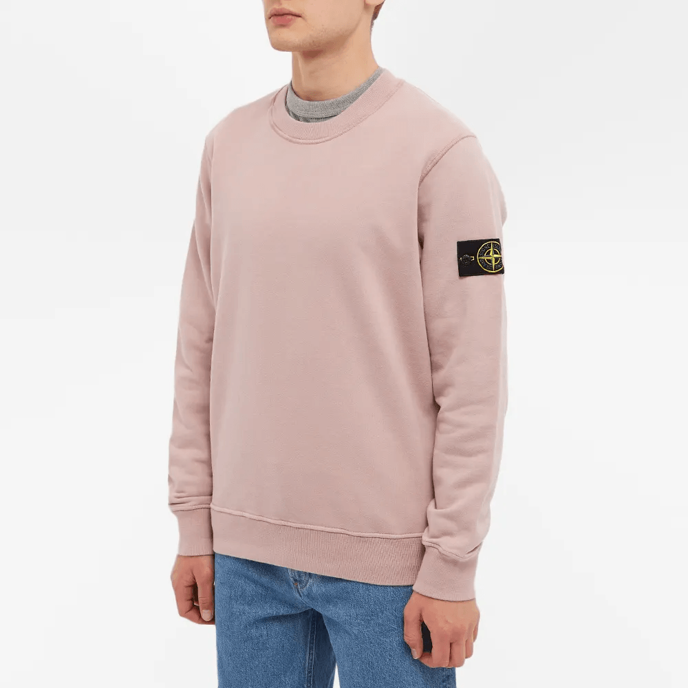 Stone Island Crewneck Sweatshirt Rose Pink - Urban Menswear