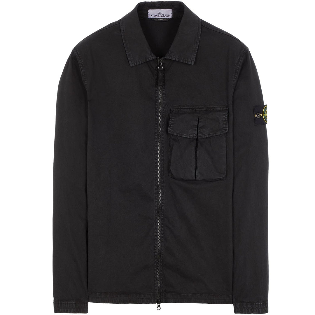 Stone Island Organic Cotton Overshirt Black - Urban Menswear