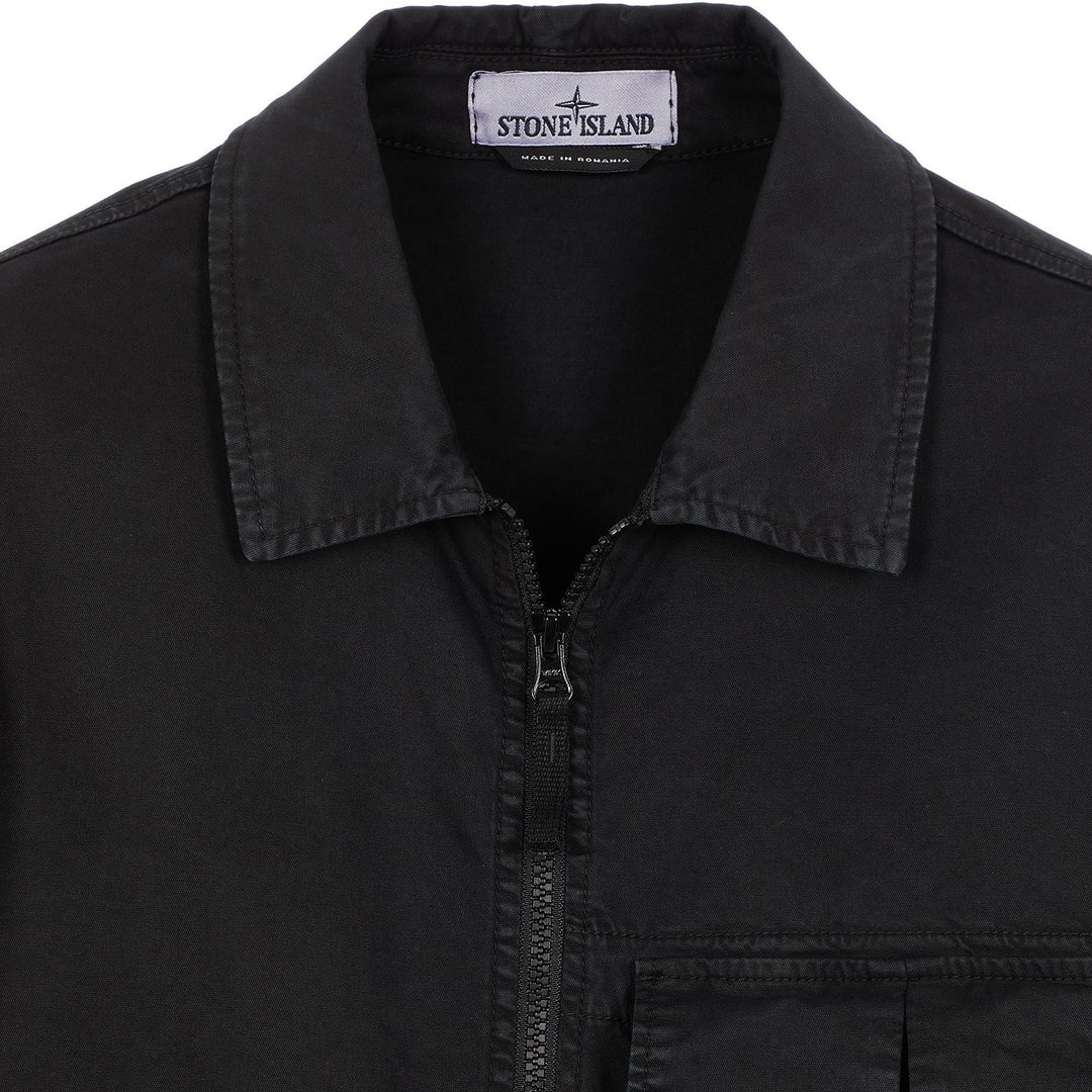 Stone Island Organic Cotton Overshirt Black - Urban Menswear