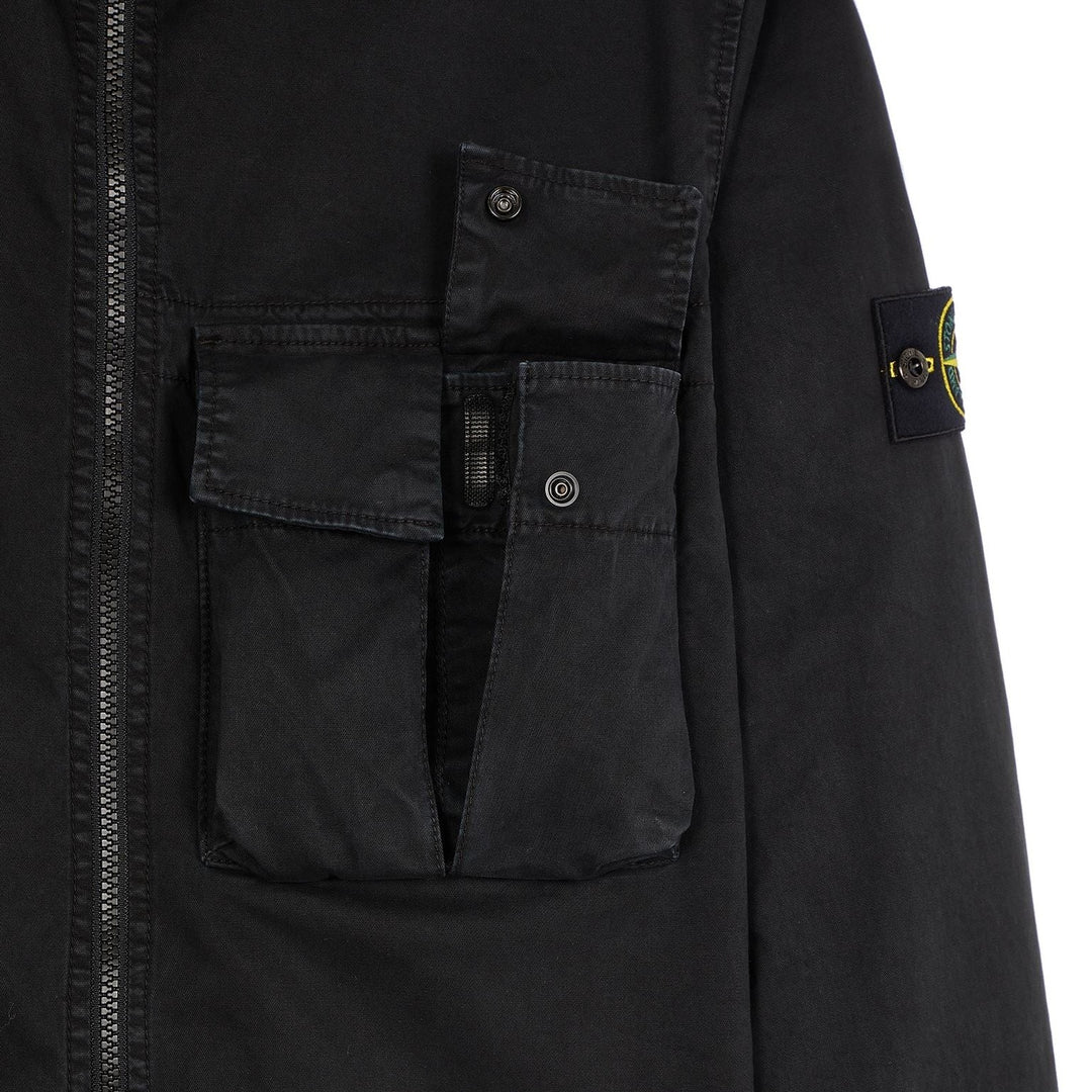 Stone Island Organic Cotton Overshirt Black - Urban Menswear