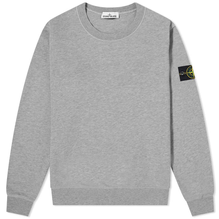 Stone Island Crewneck Sweatshirt Light Grey Melange - Urban Menswear