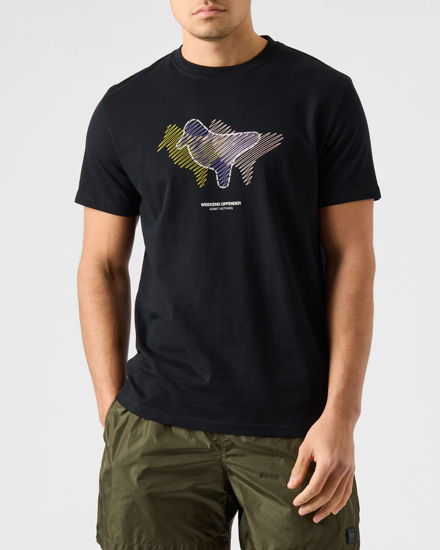 Weekend Offender Gabe T-Shirt Black - Urban Menswear