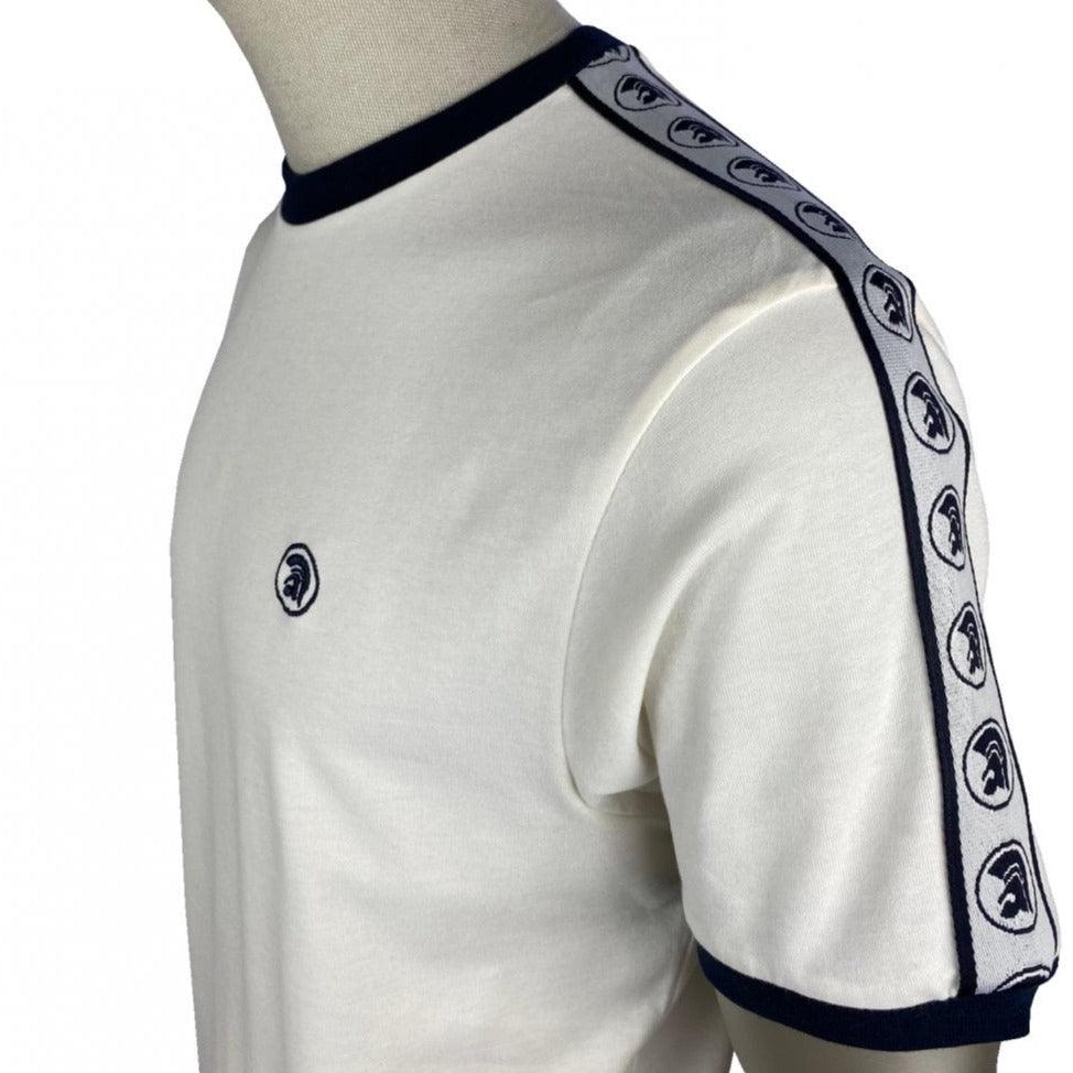 Trojan Taped Sleeve T-Shirt Ecru - Urban Menswear