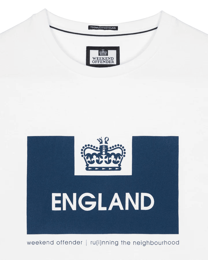 Weekend Offender England T-Shirt White - Urban Menswear