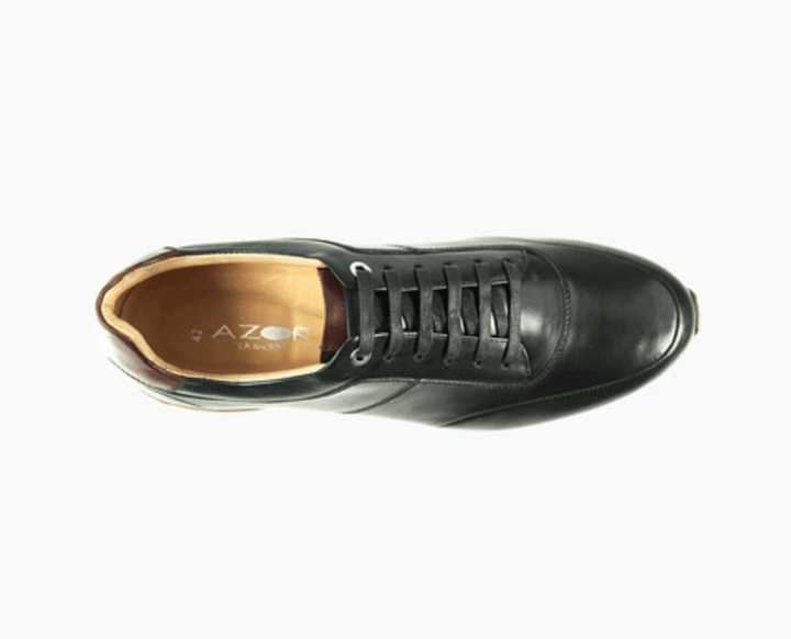 Azor la Mode Calabria Black Leather Trainers - Urban Menswear