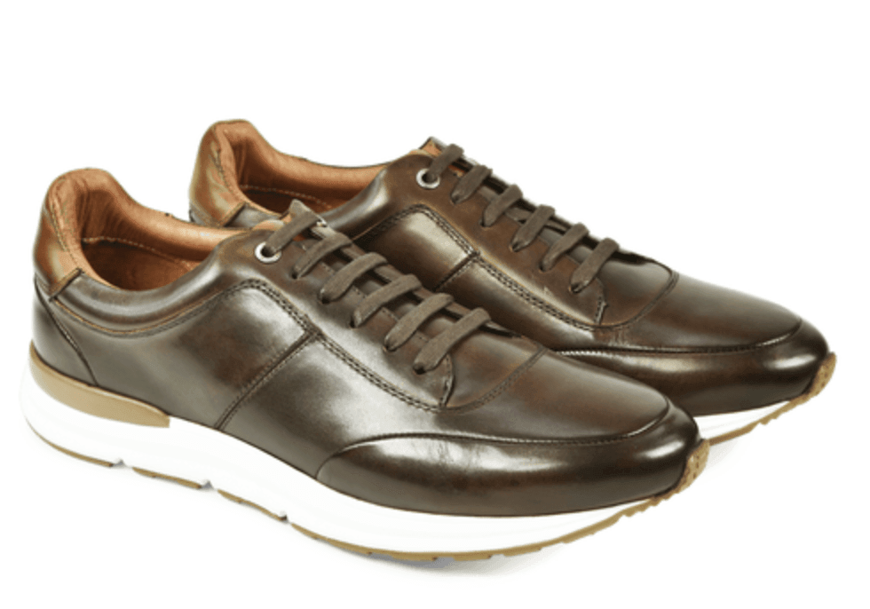 Azor la Mode Calabria Brown Leather Trainers - Urban Menswear