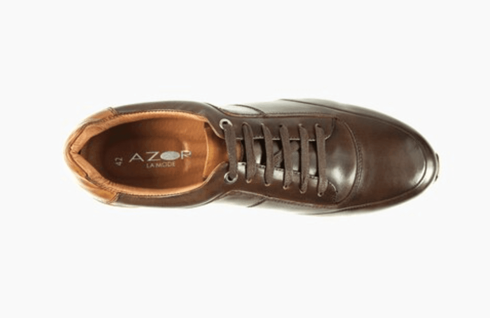 Azor la Mode Calabria Brown Leather Trainers - Urban Menswear