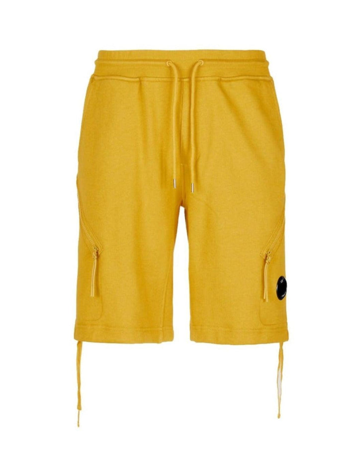 CP Company Diagonal Raised Fleece Shorts Nugget Gold - Urban Menswear