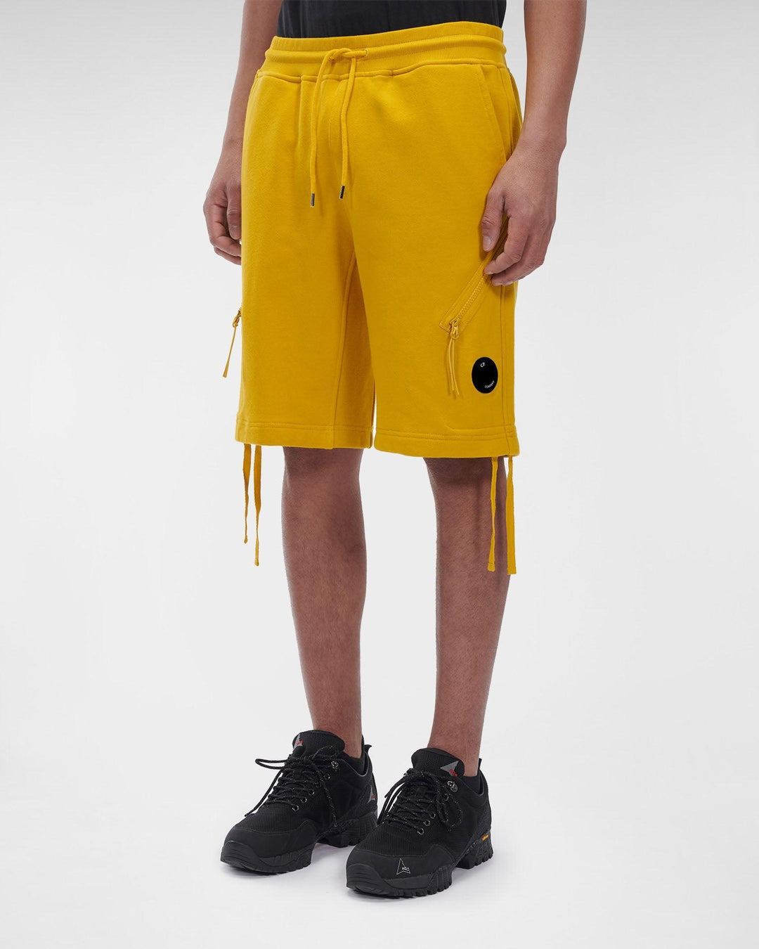 CP Company Diagonal Raised Fleece Shorts Nugget Gold - Urban Menswear