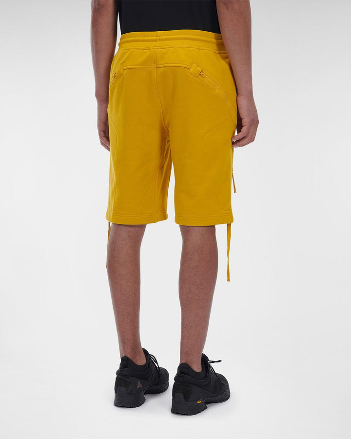 CP Company Diagonal Raised Fleece Shorts Nugget Gold - Urban Menswear
