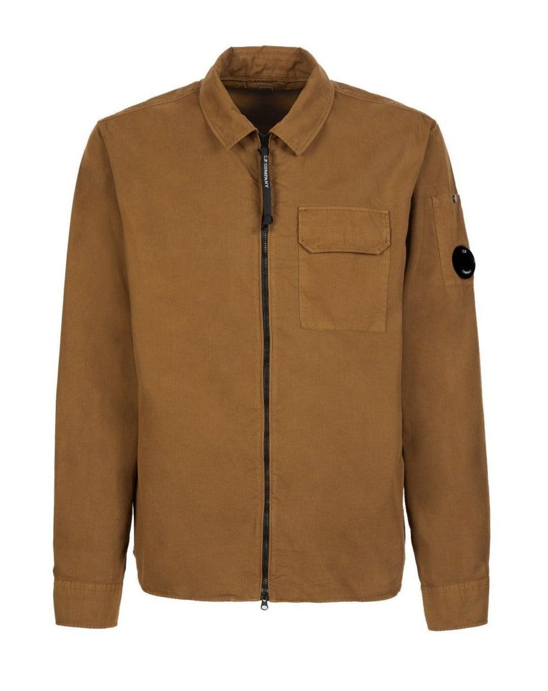 CP Company Zip Lens Overshirt Bronze - Urban Menswear