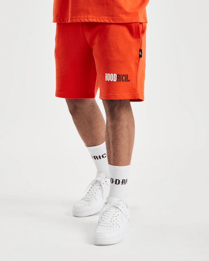 Hoodrich OG Splitter Shorts Fiesta/White/Black - Urban Menswear