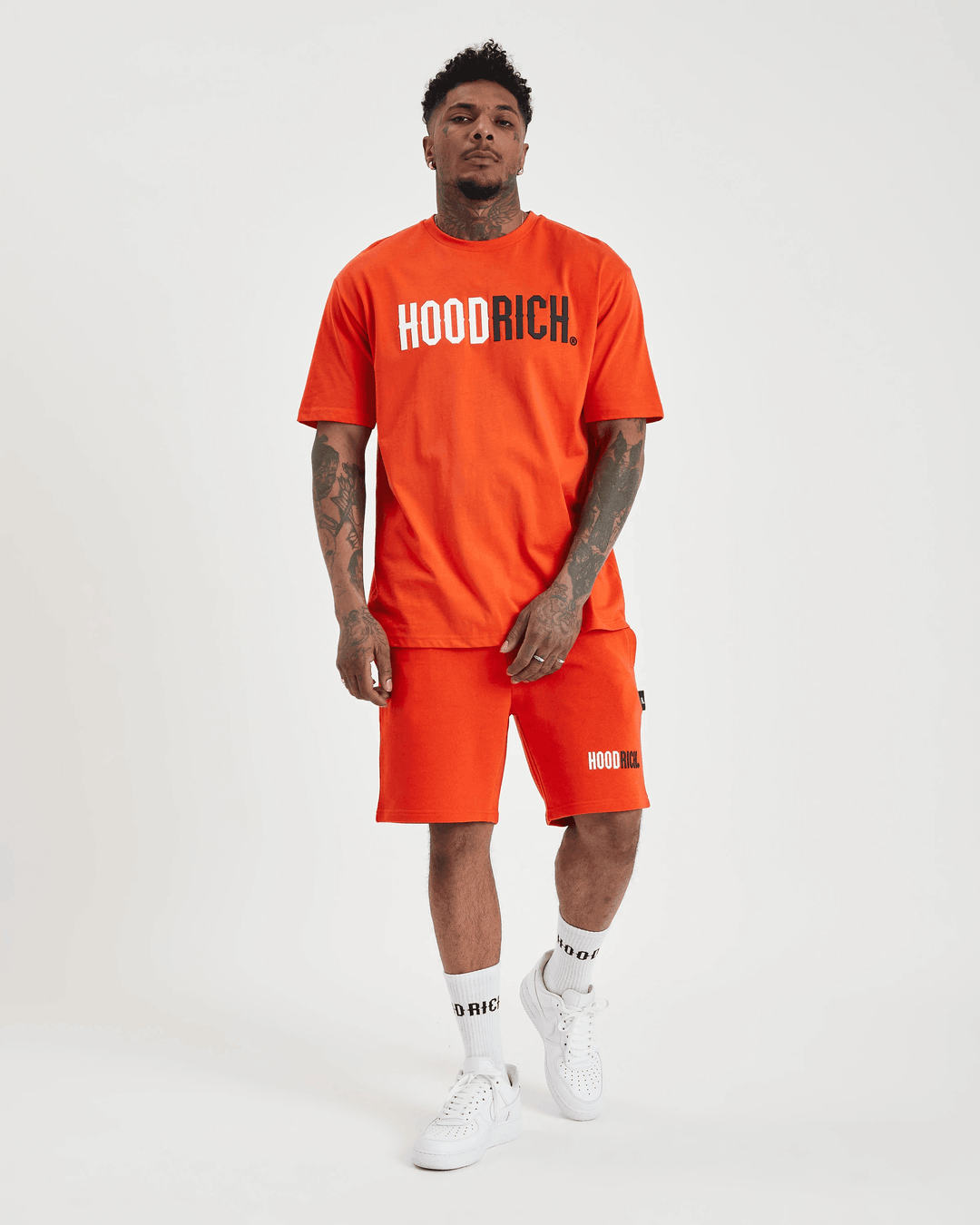 Hoodrich OG Splitter Shorts Fiesta/White/Black - Urban Menswear