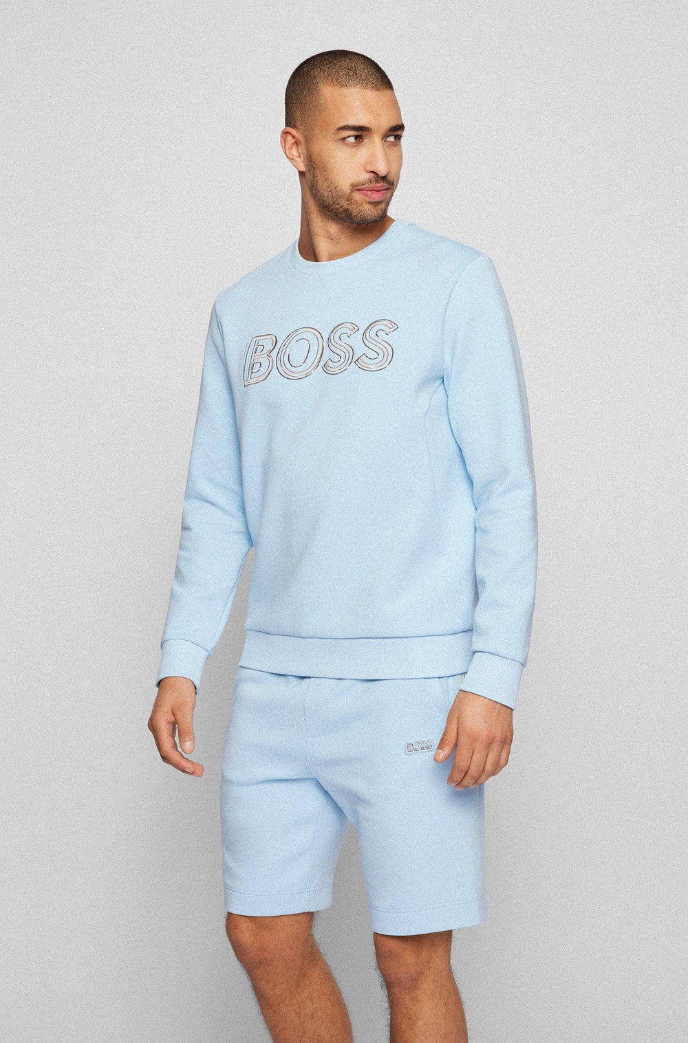 Hugo Boss Salbo Sweatshirt Sky Blue - Urban Menswear